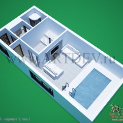 эскиз плана бани с купелью