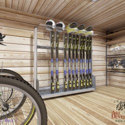 эскиз дизайна кладовки для велосипедов и лыж